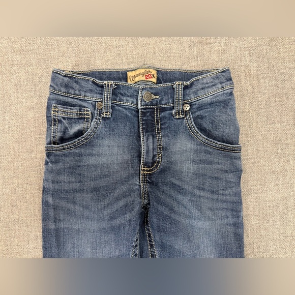 Wrangler 20X Jeans Boys Size 11 Reg Adjustable Waist Straight Leg Dk Denim 0077 - Picture 4 of 10